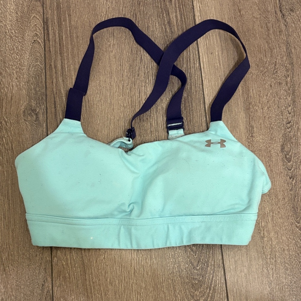 Under Armour Aqua Sports Bra with Navy Straps